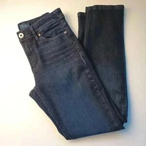 J. Jill Womans Mid Rise Straight Leg Jeans Size 2P  Dark Wash Classic Stretch